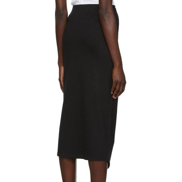 VINCE Black Wrap Cotton Blend Midi Skirt Black XS MSRP $195 NWT - Picture 2 of 8